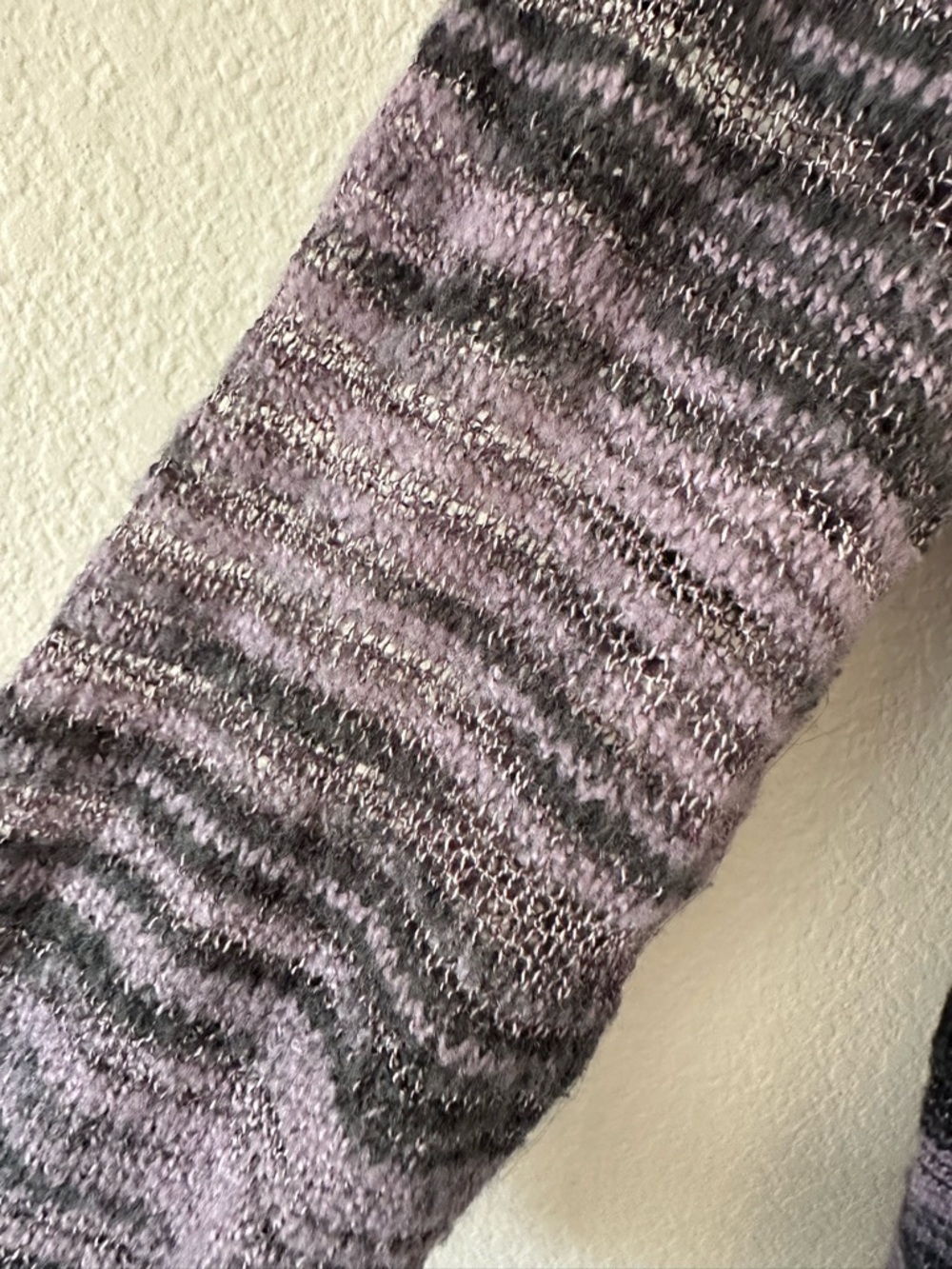 Sejour Lavender and Charcoal Striped Open-Front Cardigan - Picture 2 of 2